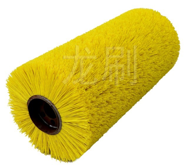 Roller brush for road sweeping trucks