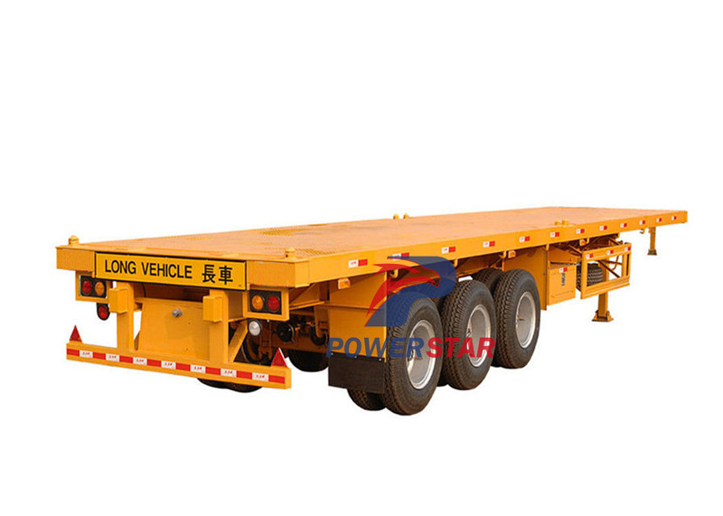 Cina harga rendah 12,5m Panjang 40FT Tri-axle Flatbed Trailer produsen