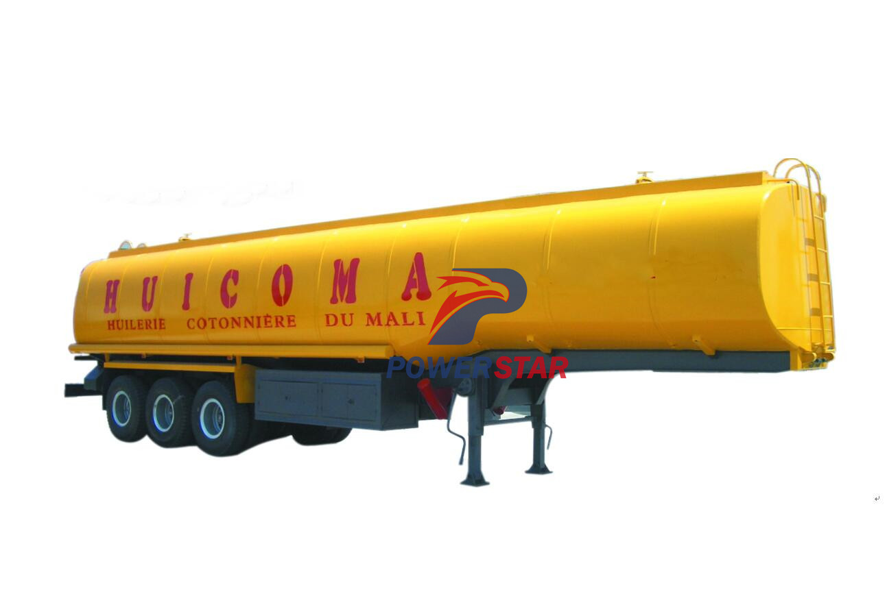 semi trailer tanker bahan bakar minyak terbaik cina dengan baja karbon untuk dijual