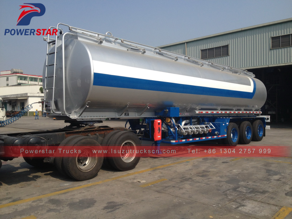 Powerstar brand Aluminum alloy Fuel Tank Semi Trailer/Liquid Tank Trailer