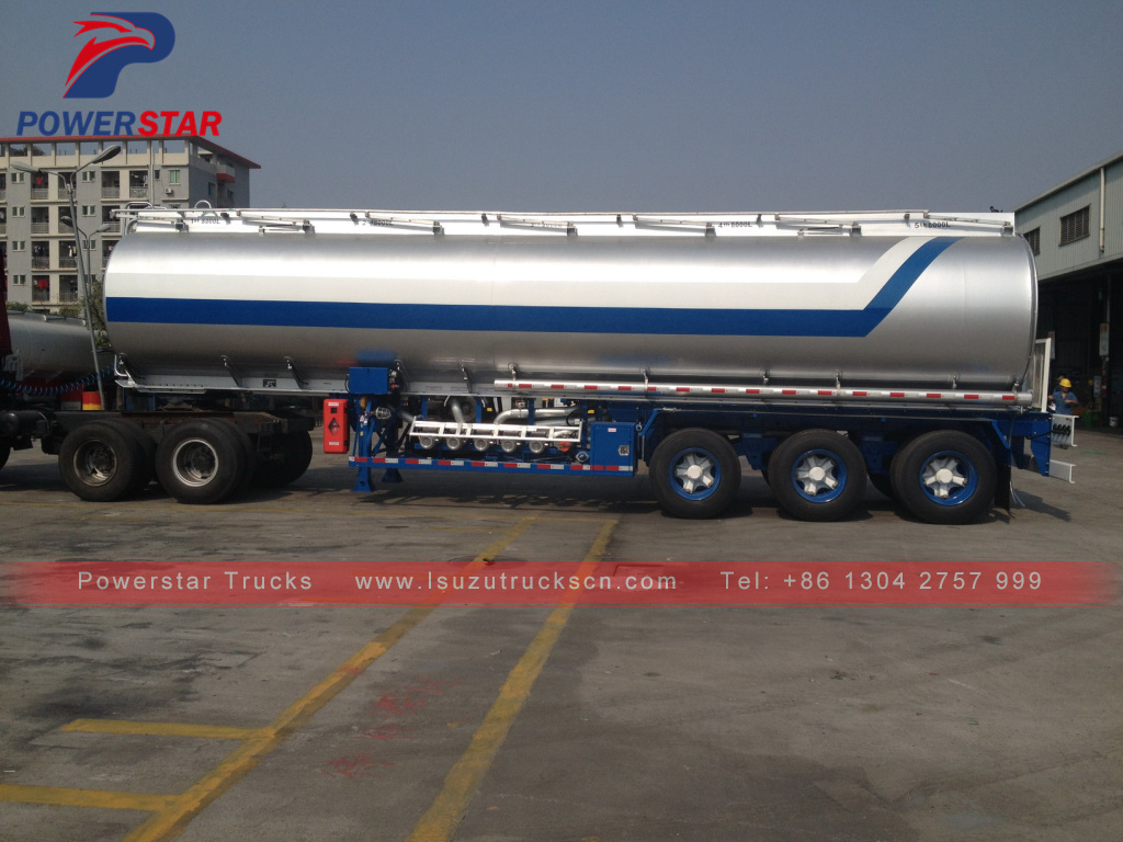 Powerstar brand Aluminum alloy Fuel Tank Semi Trailer/Liquid Tank Trailer