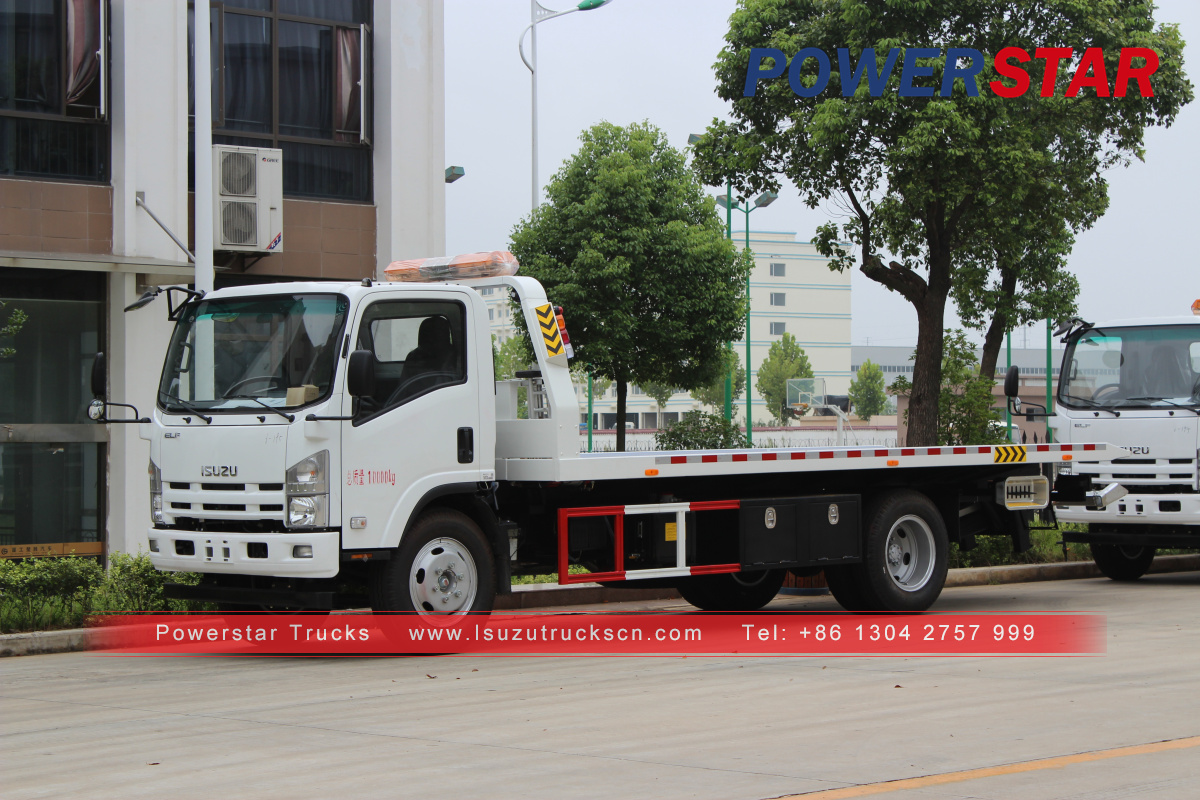 Combodia 5tons ELF 700P Flatbed derek truk derek Isuzu untuk dijual