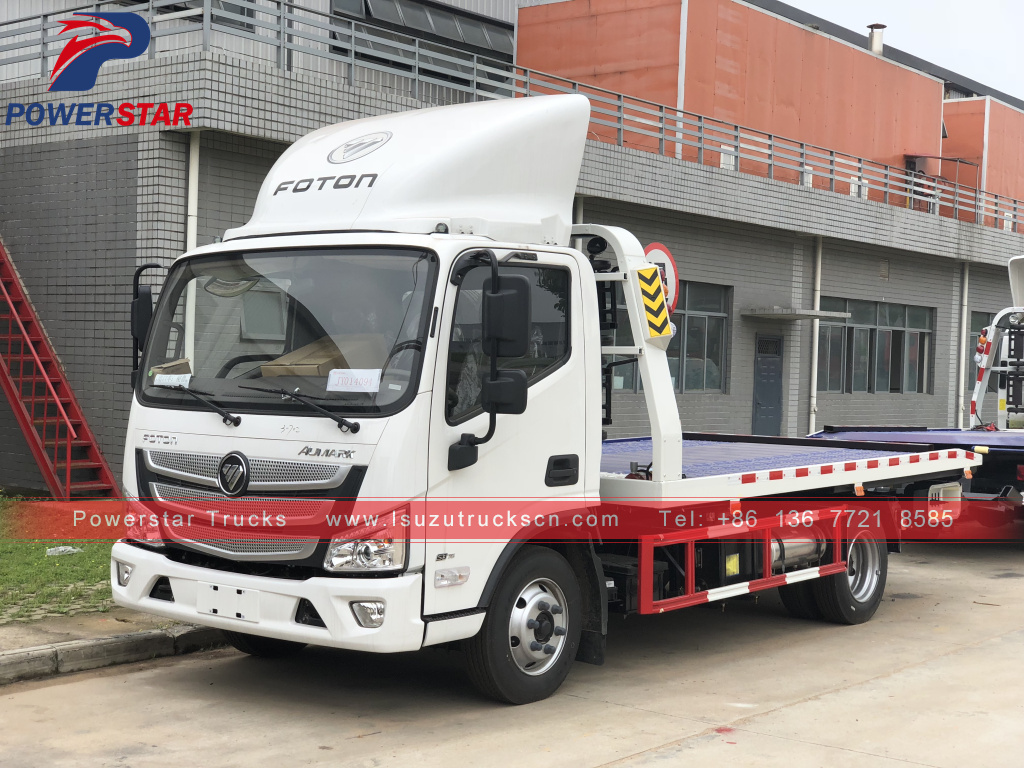 peru FOTON AAUMARK 5 ton truk derek penghancur tempat tidur datar untuk dijual