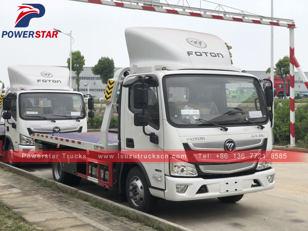 peru FOTON AAUMARK 5 ton truk derek penghancur tempat tidur datar untuk dijual