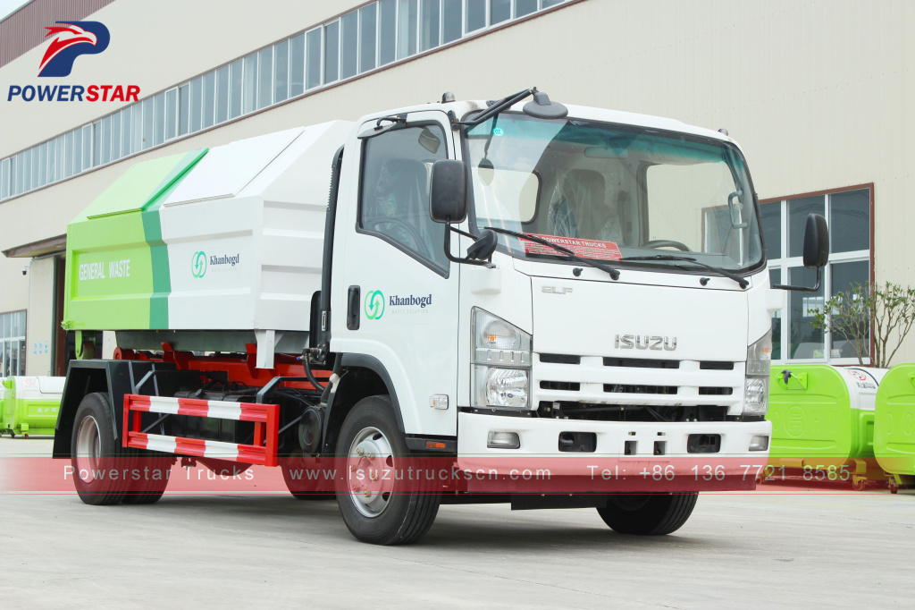 Mongolia 8tons Isuzu Rearloader hooklift waste collector truck for sale