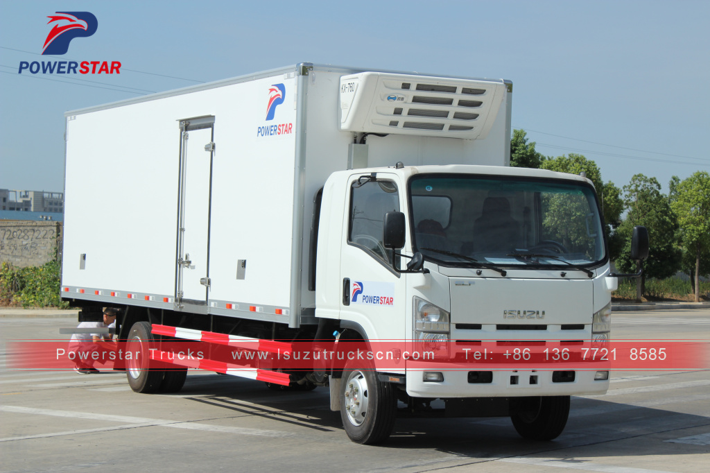 Polinesia Perancis Isuzu truk makanan kulkas freezer kulkas truk van untuk daging dan ikan untuk dijual