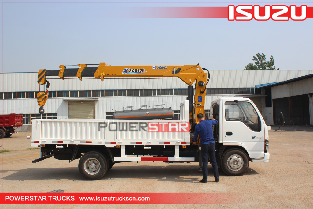 Isuzu 4tons boom truck crane cargo vehicle