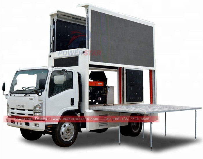 Truk iklan luar ruang Layar LED Seluler ISUZU ELF