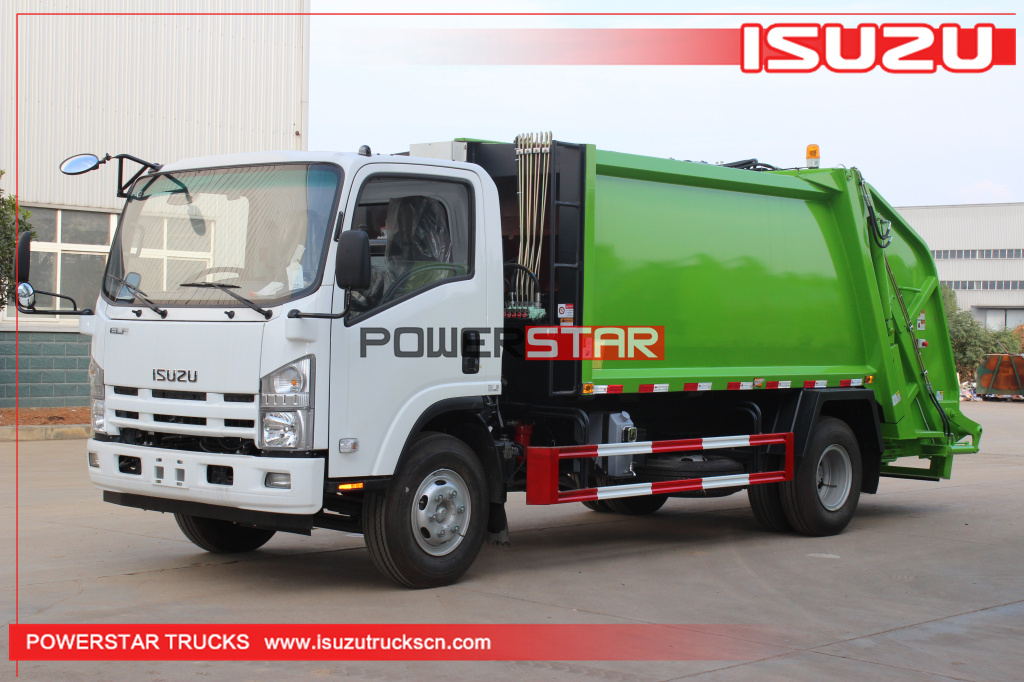 8cbm / 10cbm ELF700P Garbage Vehicle Trash Compactor Truck Isuzu