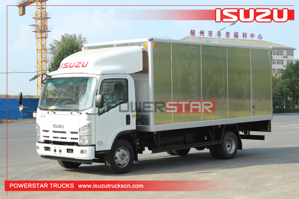 Filipina Baru 5ton hingga 10ton 190HP Isuzu 700p 4X2 Aluminium alloy Cargo Van Truck