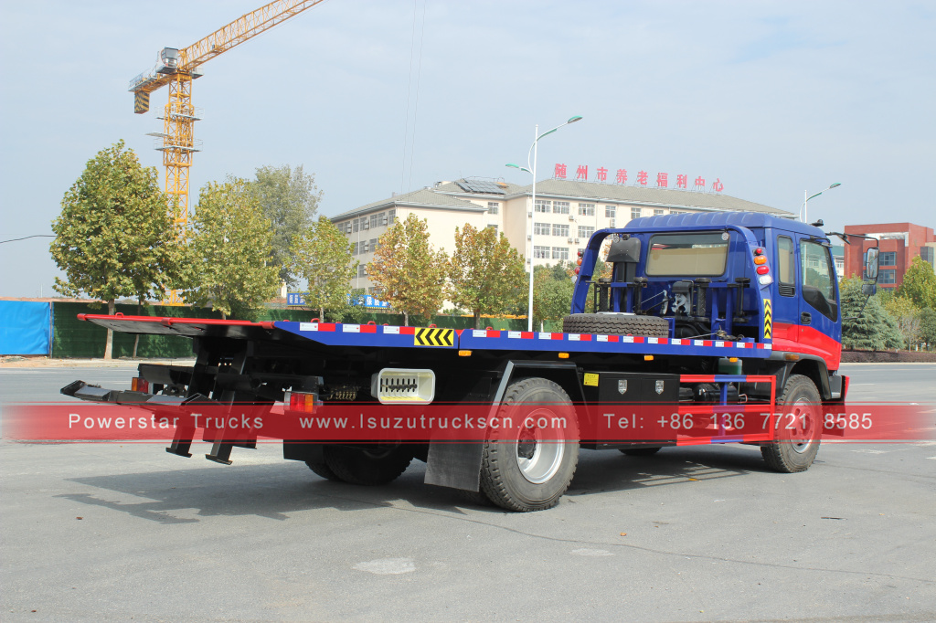 Japan ISUZU FVR 6HK1 4*2 Road Rescue Recovery breakdown Flatbed Tow wrecker truck For Sale