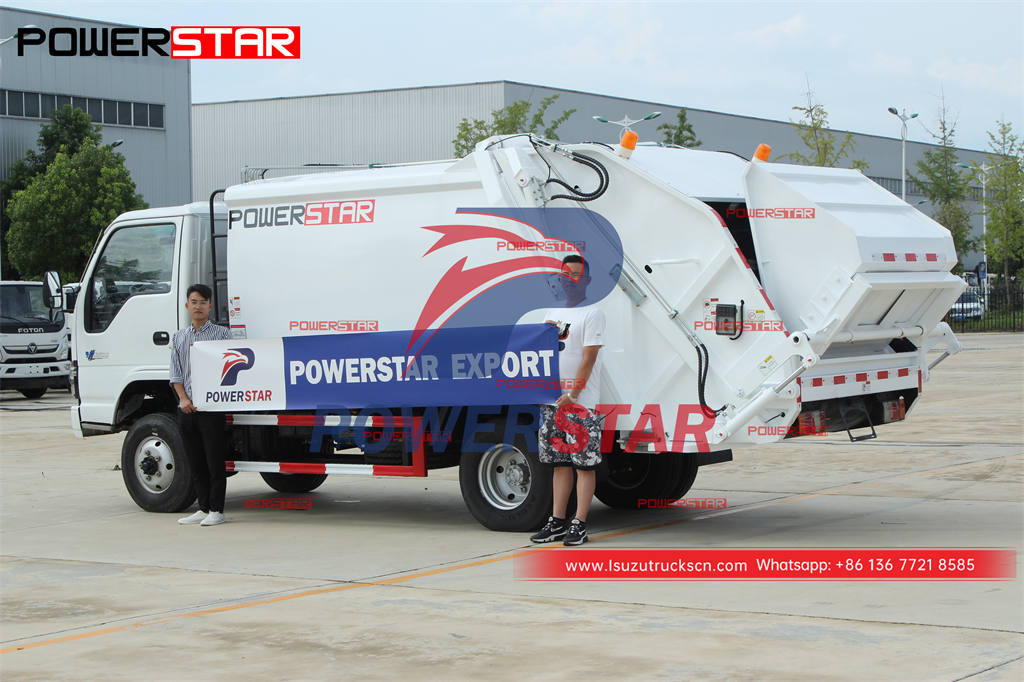 Truk pemadat sampah ISUZU 600P 4×4 130HP 6CBM berkualitas tinggi untuk dijual