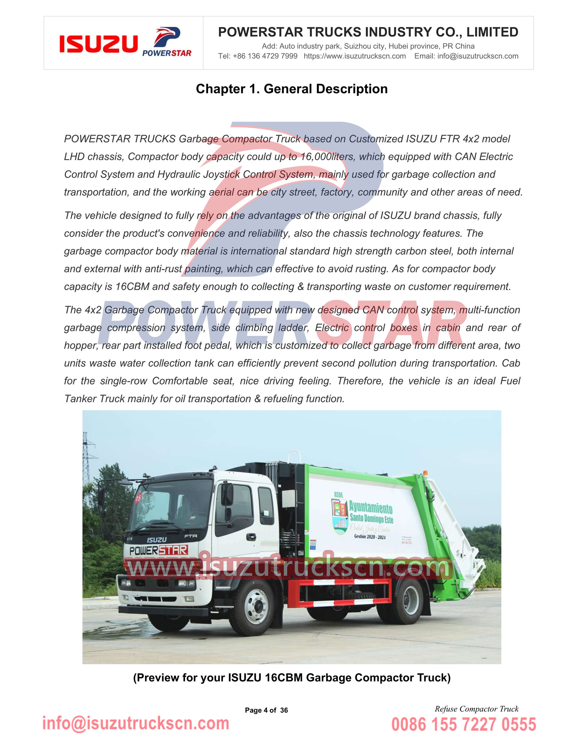 ISUZU FTR 16cbm manual truk pemadat sampah