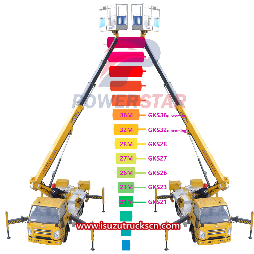 Isuzu chassis brand 20m 22m 24m Telescopic Boom Platform Truck Aerial Bucket Truck