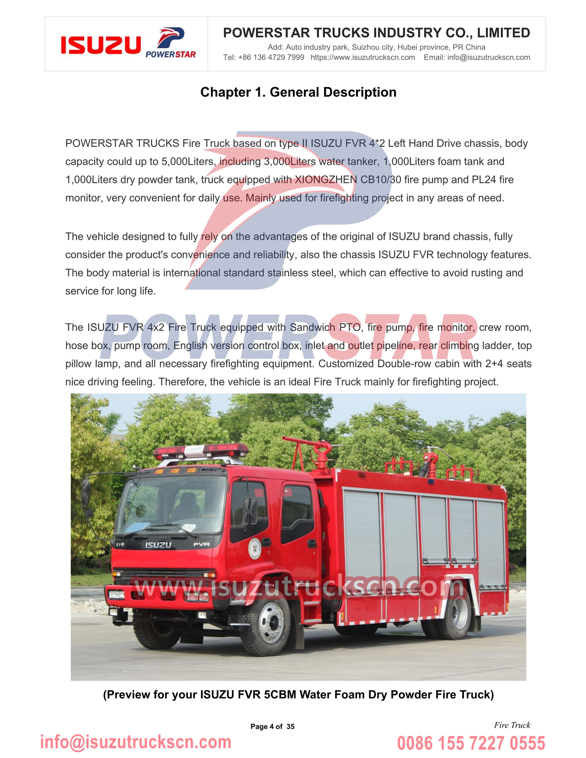 Mesin pemadam kebakaran ISUZU Fire Truck FVR 6cbm