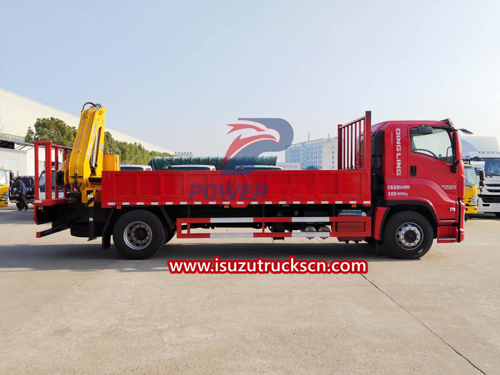 Isuzu Giga Flatbed Truck with boom crane