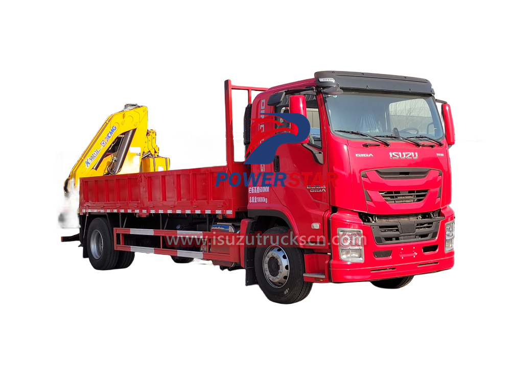 Isuzu Giga flatbed Truck with boom crane