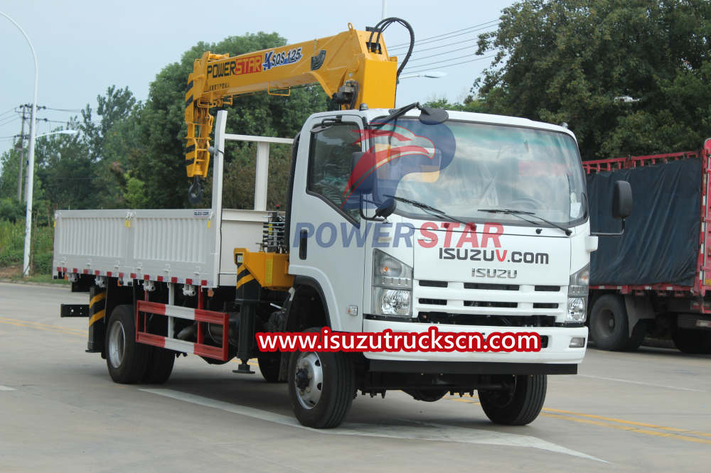 Isuzu off road truck chassis mounted boom crane for UN Ethiopia