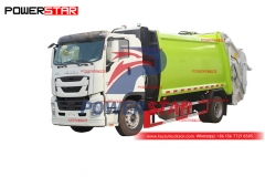 Factory price ISUZU GIGA 380HP 16CBM garbage truck trash compactor