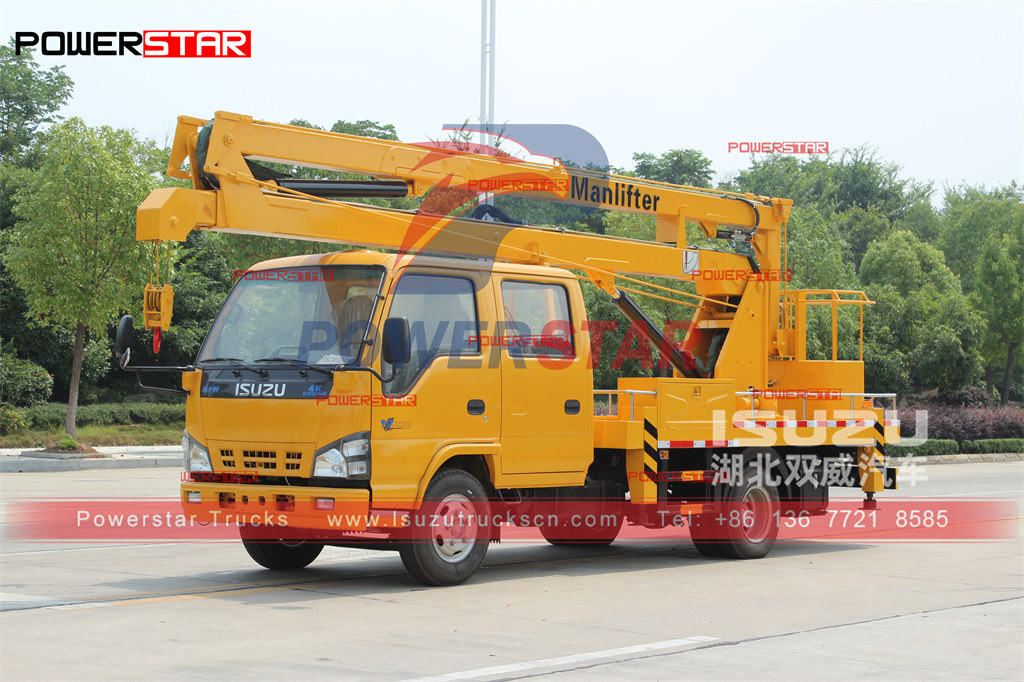 Ekspor truk platform kerja udara manlifter ISUZU 600P NKR 16m ke Laos
    