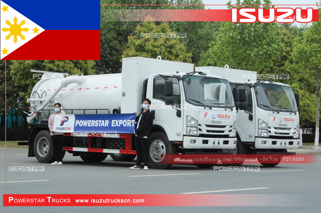 Filipina - Truk Limbah Septic Tanker ISUZU NPR dengan pompa MORO
    