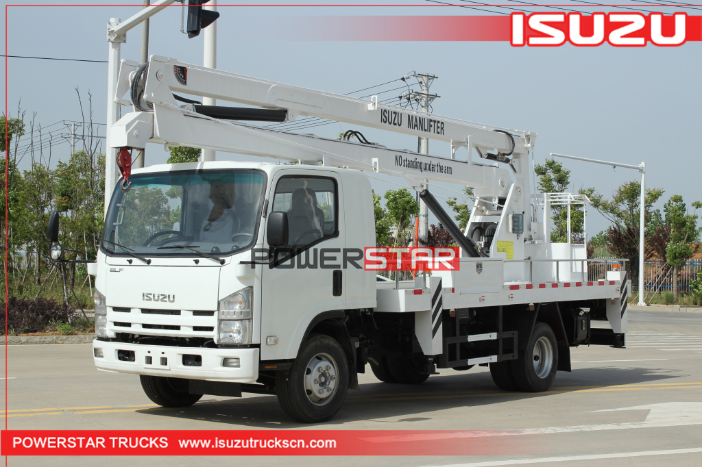 Platform kerja ketinggian tinggi yang baru, sasis 4x2 ISUZU, 16m Derek truk udara dengan keranjang kerja
    