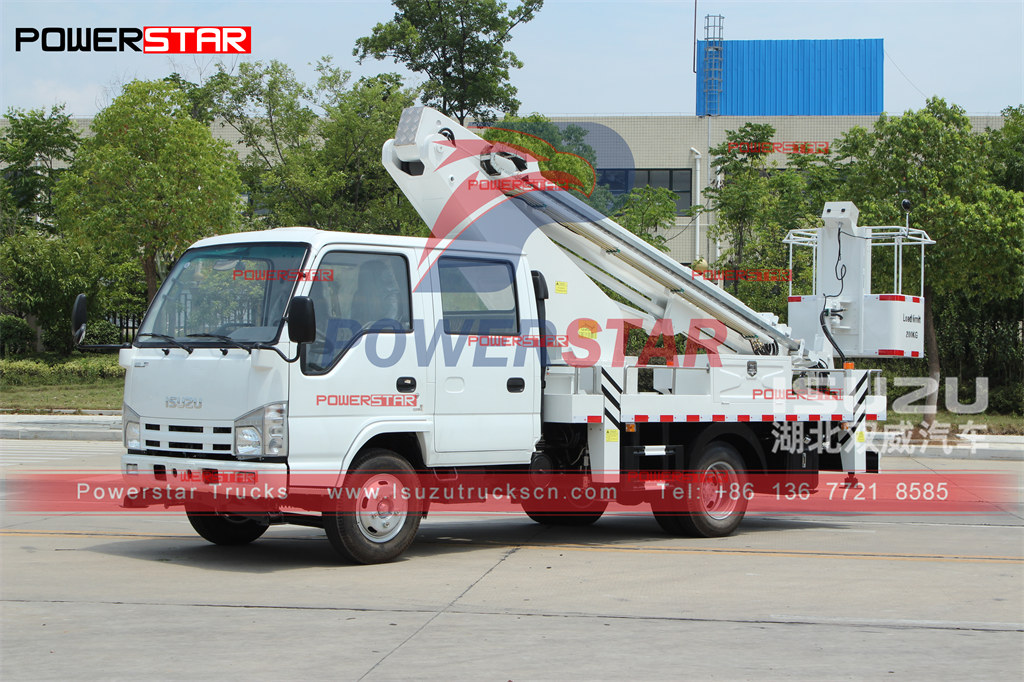 ISUZU 16m model teleskopik Truk Platform Udara Hidraulik Manual ekspor Dubai
    