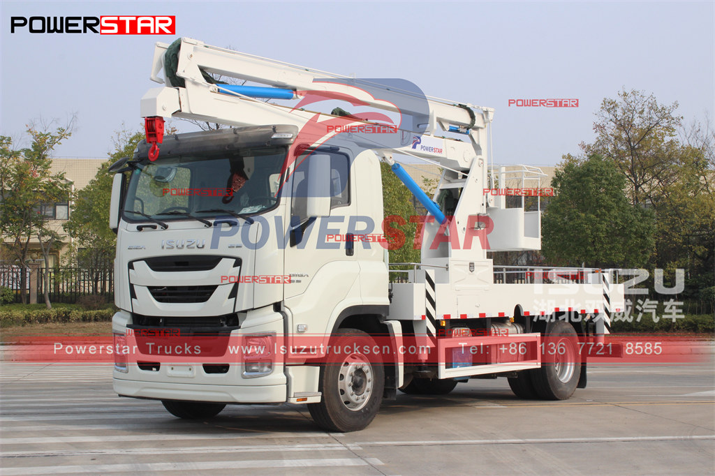 Truk penyelamat platform udara truk manlifter ISUZU GIGA 20m diekspor ke Filipina Manila
    