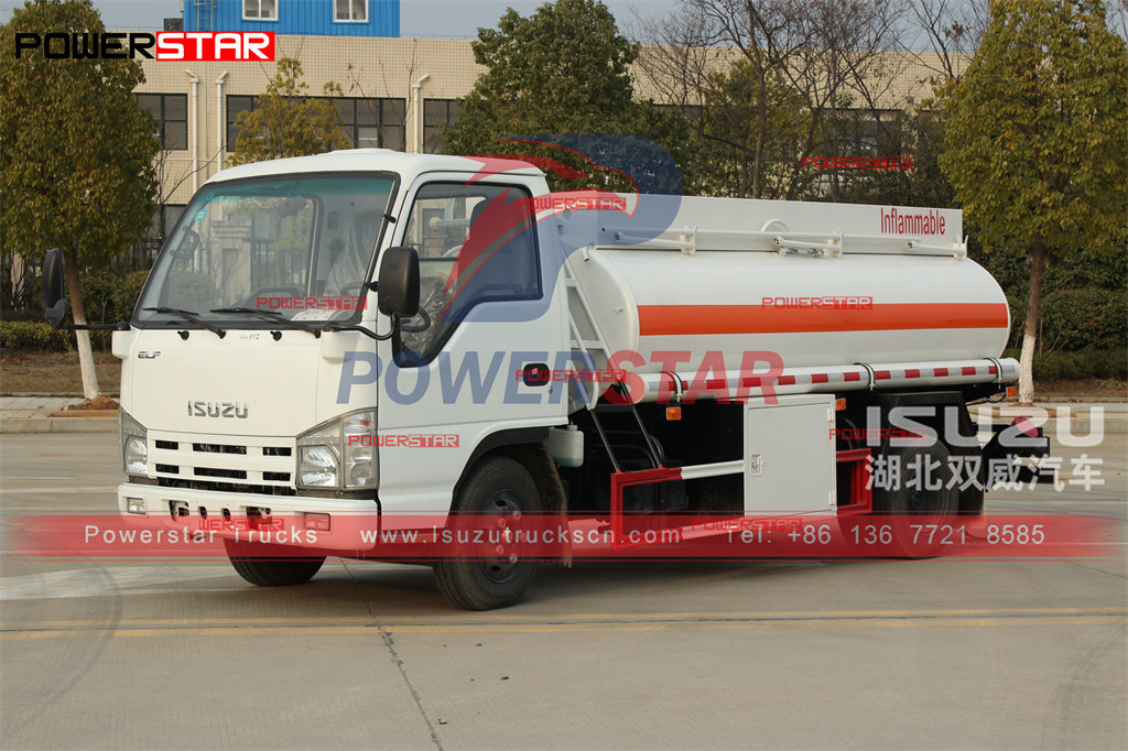 Truk bowser minyak tanker bahan bakar ISUZU mini 3000L diekspor ke Myanmar Yangon
    