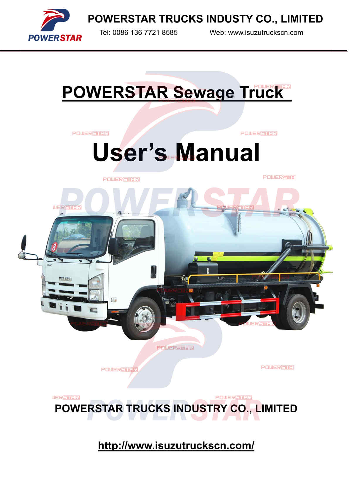 Isuzu NPR 8000liter truk limbah operasi manual ekspor Dubai
    