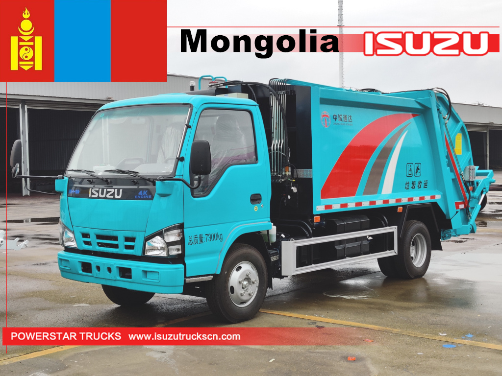 Mongolia - 1unit Truk Pemadat Sampah Pemuat Belakang ISUZU NKR 600P
    