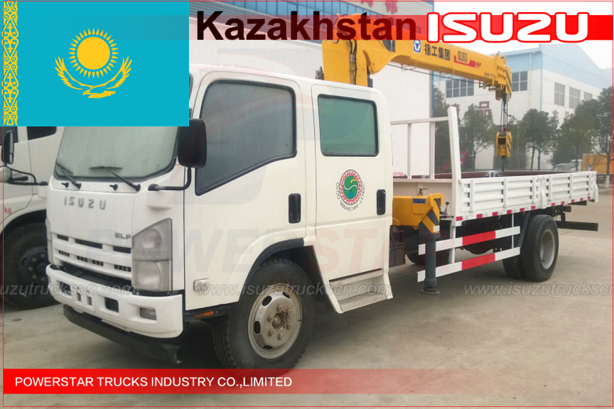 Derek truk Isuzu kabin ganda untuk Kazakhstan
    