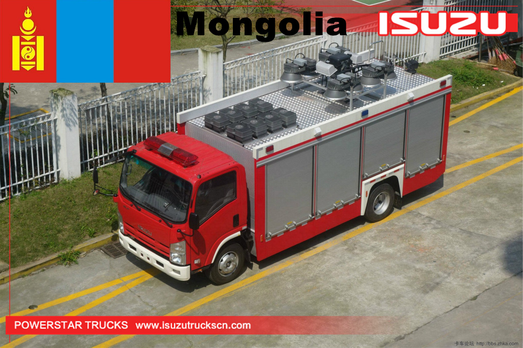 Mongolia - 1 unit kendaraan pemadam kebakaran menara penerangan lampu sorot ISUZU
    