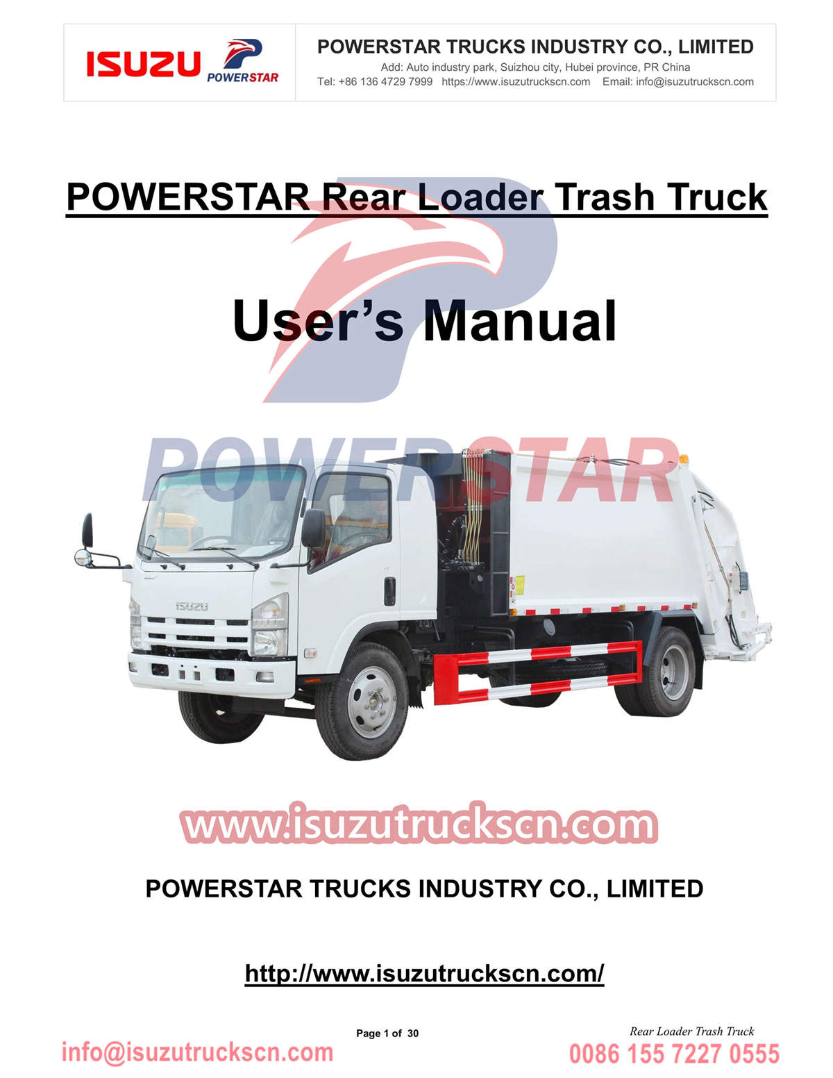 Panduan Truk Sampah Pemuat Belakang Ethiopia POWERSTAR ISUZU 700P
    