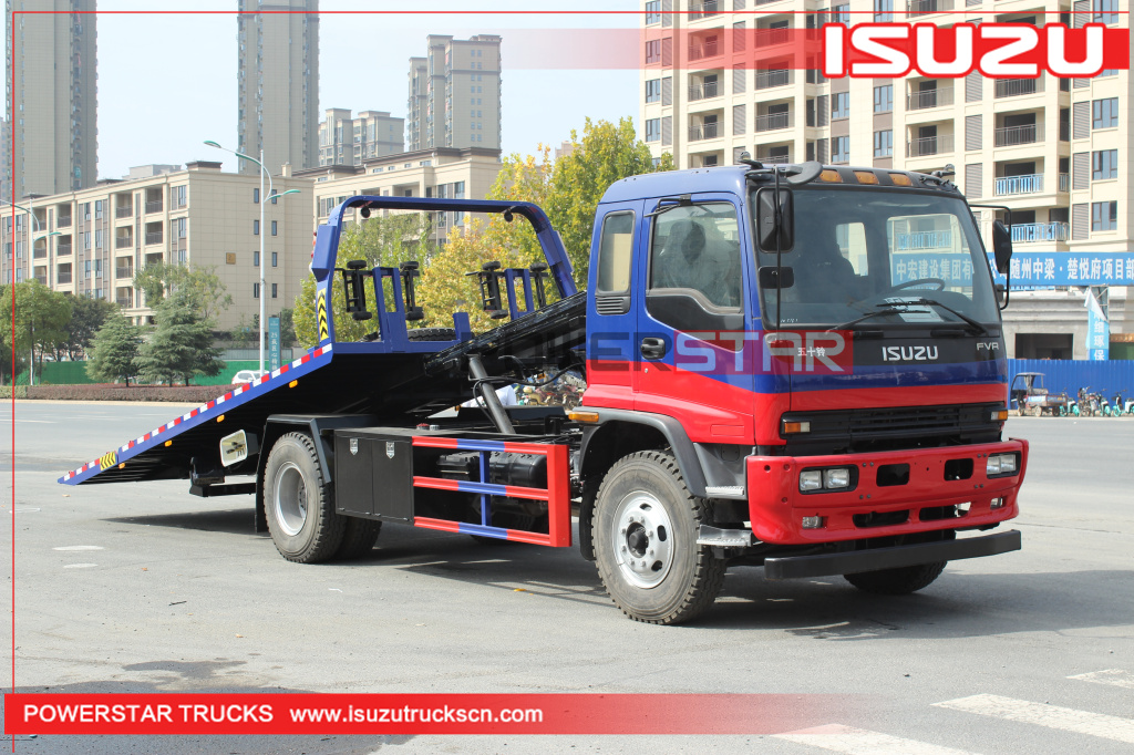 Filipina ISUZU FVR Flatbed rollback pengangkut mobil Truk rusak
    