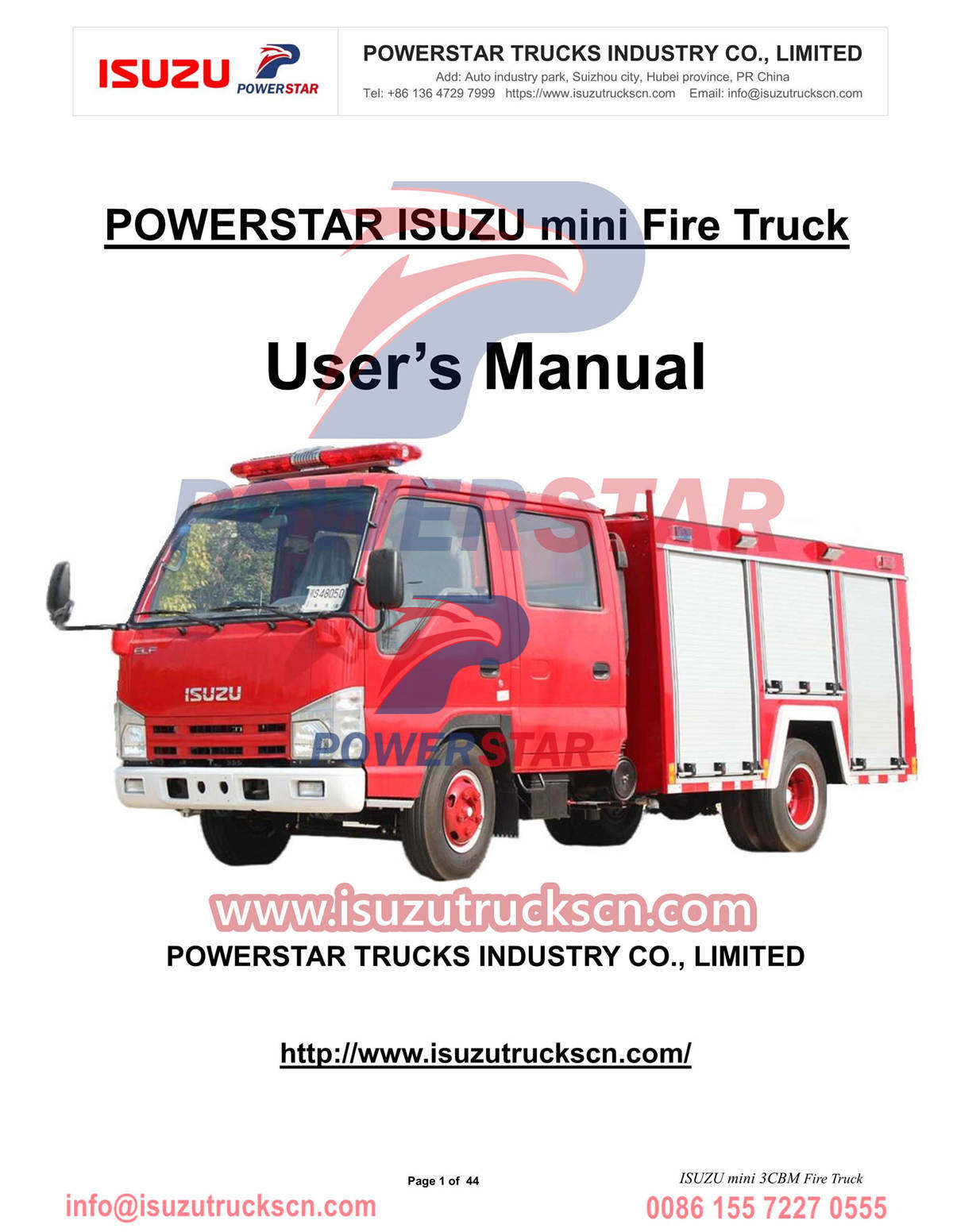 ISUZU mini Fire Truck Manual ekspor Palau
    