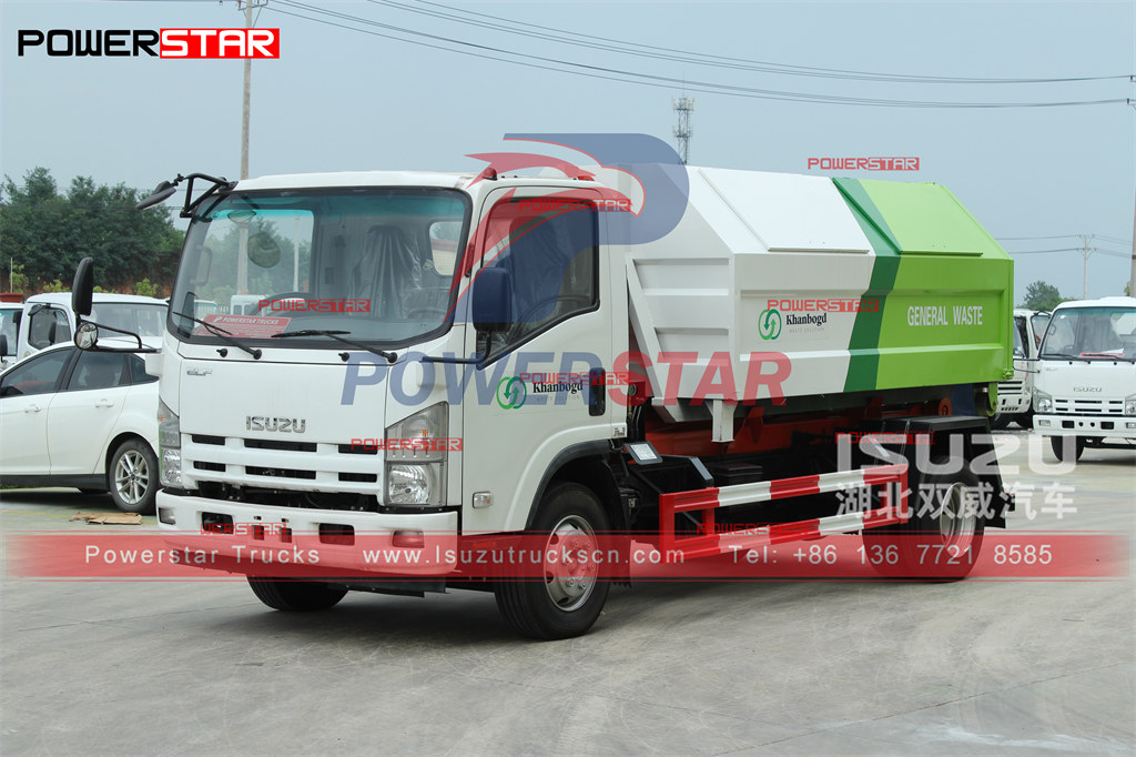 Ekspor truk pemuat gerbong 190HP 6 roda yang dapat dilepas dan bertenaga ISUZU ke Mongolia
    