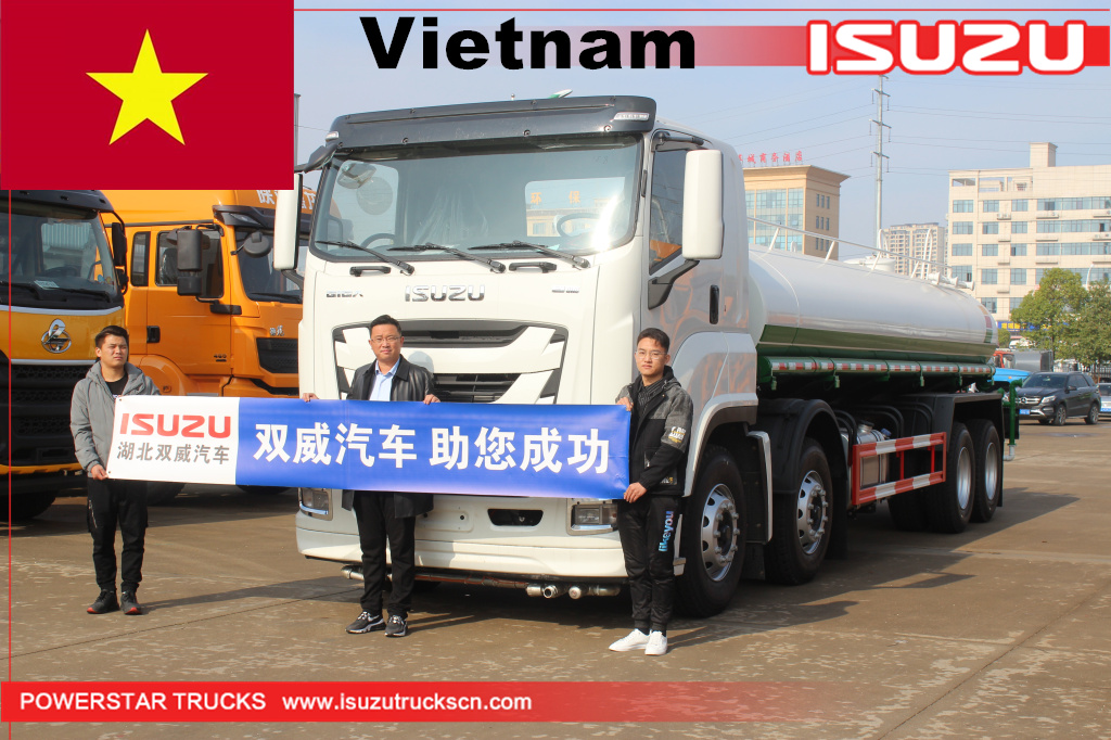 Vietnam - 1 unit Truk Penyemprot Tanker Air ISUZU GIGA VC61 8x4 12 roda
    