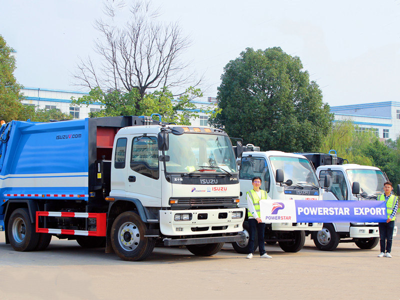 Cara pengiriman truk pemadat sampah Isuzu
    