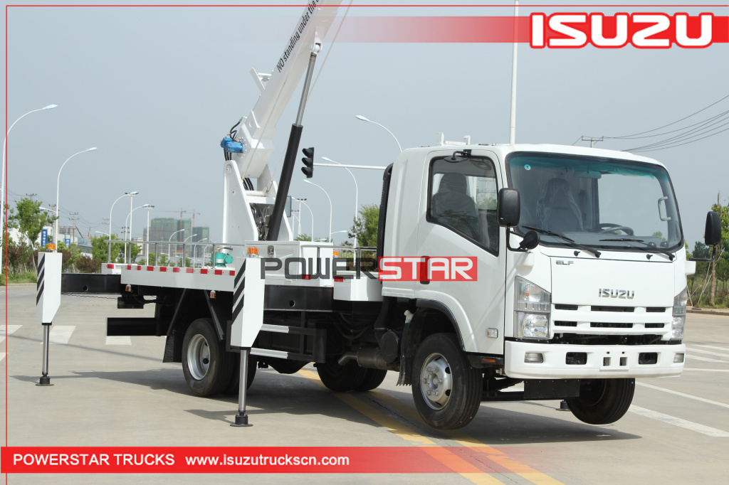 Truk platform kerja udara 4x2 ISUZU 12-16m ELF dengan keranjang
    